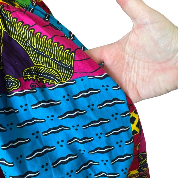 NEW Mae Otti Wrap Dress Short Sleeve Colorful Maximalist Cotton Size Large - Picture 6 of 10